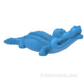 Jouet interactif pour chien en forme de crocodile en caoutchouc naturel